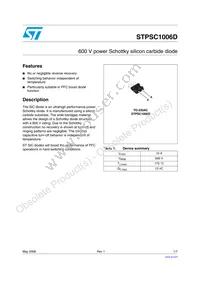 STPSC1006D Datasheet Cover