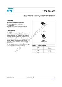 STPSC1006G-TR Datasheet Cover