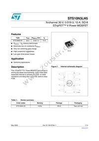 STS10N3LH5 Datasheet Cover