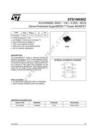 STS1NK60Z Datasheet Cover