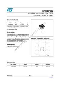 STS5NF60L Datasheet Cover