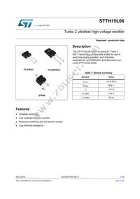 STTH15L06G Datasheet Cover