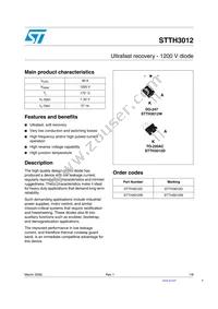 STTH3012W Datasheet Cover