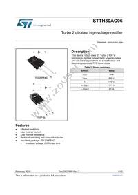 STTH30AC06SP Datasheet Cover