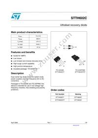 STTH602CFP Datasheet Cover