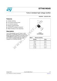 STTH61W04SW Datasheet Cover