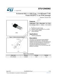 STU12N60M2 Datasheet Cover