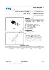 STU7LN80K5 Datasheet Cover