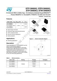 STW13N95K3 Datasheet Cover