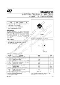 STW220NF75 Datasheet Cover