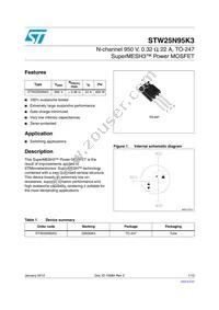 STW25N95K3 Datasheet Cover