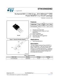 STW35N60DM2 Datasheet Cover