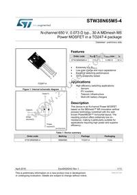 STW38N65M5-4 Datasheet Cover