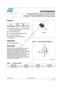 STW43NM60ND Datasheet Cover