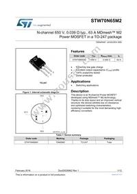 STW70N65M2 Datasheet Cover