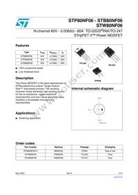 STW80NF06 Datasheet Cover