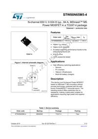 STW88N65M5-4 Datasheet Cover