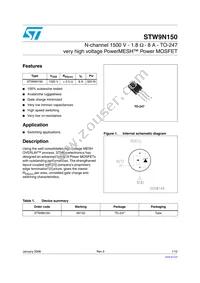 STW9N150 Datasheet Cover