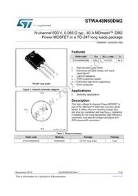 STWA48N60DM2 Datasheet Cover