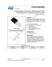 STWA70N60DM2 Datasheet Cover