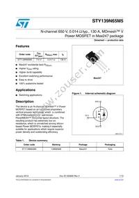 STY139N65M5 Datasheet Cover