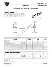 SUD40N04-10A-E3 Datasheet Cover