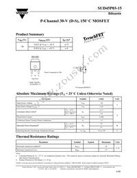 SUD45P03-15-E3 Datasheet Cover
