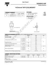 SUD50N10-34P-T4-E3 Datasheet Cover