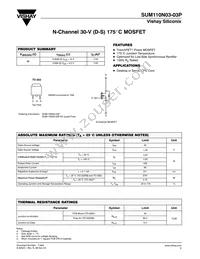 SUM110N03-03P-E3 Datasheet Cover
