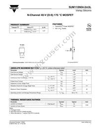 SUM110N04-2M3L-E3 Datasheet Cover