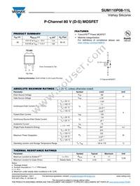 SUM110P08-11L-E3 Datasheet Cover