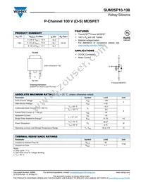 SUM25P10-138-E3 Datasheet Cover