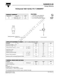 SUM40N10-30-E3 Datasheet Cover