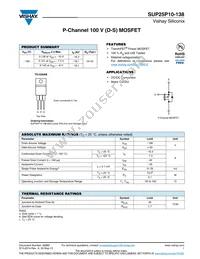 SUP25P10-138-GE3 Datasheet Cover