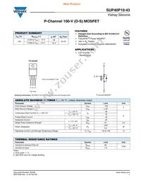 SUP40P10-43-GE3 Datasheet Cover