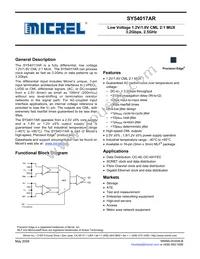 SY54017ARMG-TR Datasheet Cover