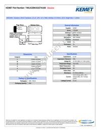 T491A335K010ZTAU00 Datasheet Cover