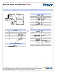 T491D227K006ZTAU00 Datasheet Cover