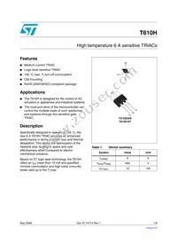 T610H-6T Datasheet Cover