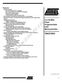 T89C51RD2-SMSIM Datasheet Cover