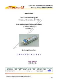 TBS-S1CA1-F11 Datasheet Cover