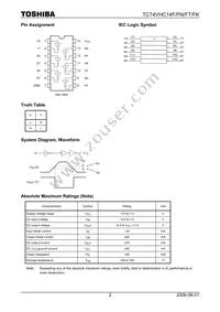 TC74VHC14FT(EK2 Datasheet Page 2