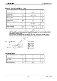 TC7WH14FU(TE12L) Datasheet Page 2