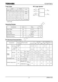 TC7WT74FUTE12LF Datasheet Page 2