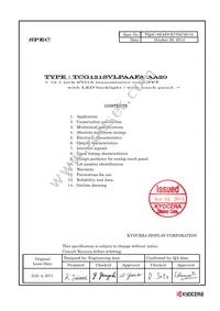 TCG121SVLPAAFA-AA20 Datasheet Cover