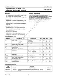 TDA1565TH/N1C Datasheet Page 2