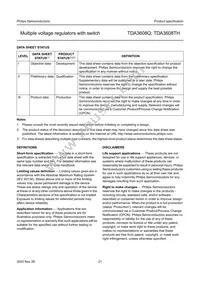 TDA3608TH/N3C Datasheet Page 21