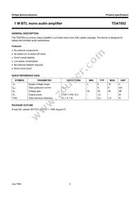 TDA7052/N2 Datasheet Page 2