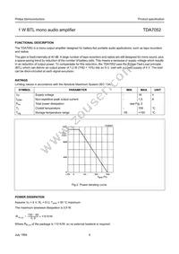 TDA7052/N2 Datasheet Page 4