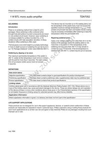 TDA7052/N2 Datasheet Page 8